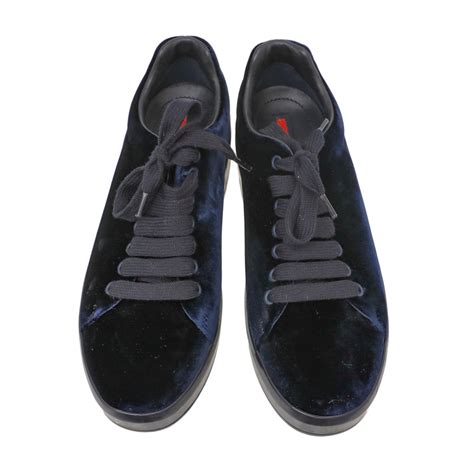prada velvet low sneakers